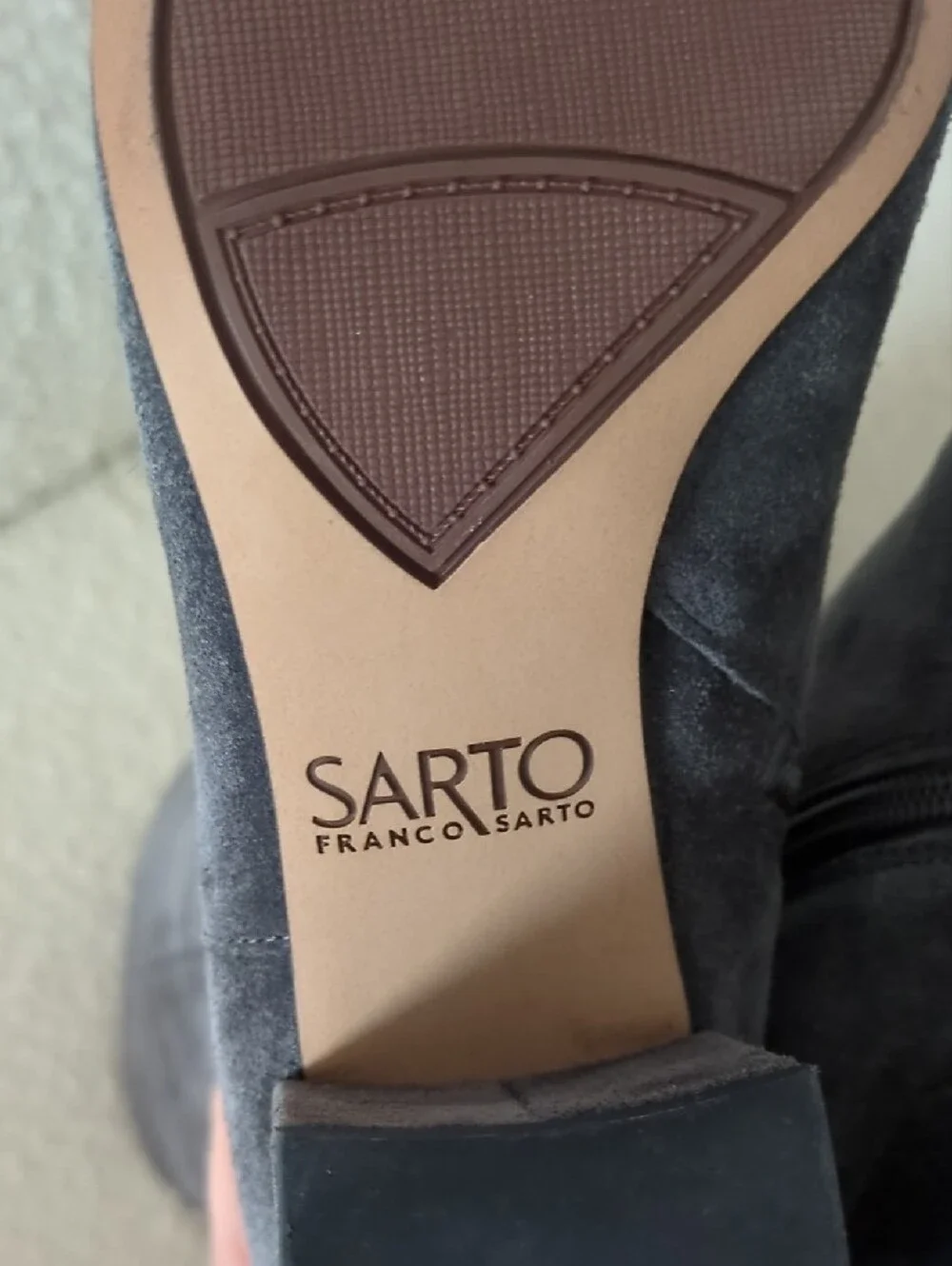 SARTO By Franco Sarto Charcoal Suede Over-the-Knee Block Heel Boots